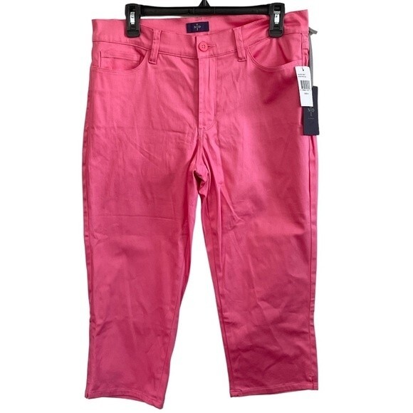 NWT NYDJ Pink Petal Cropped Pants SIZE 8 Original Slimming Fit - Picture 1 of 7